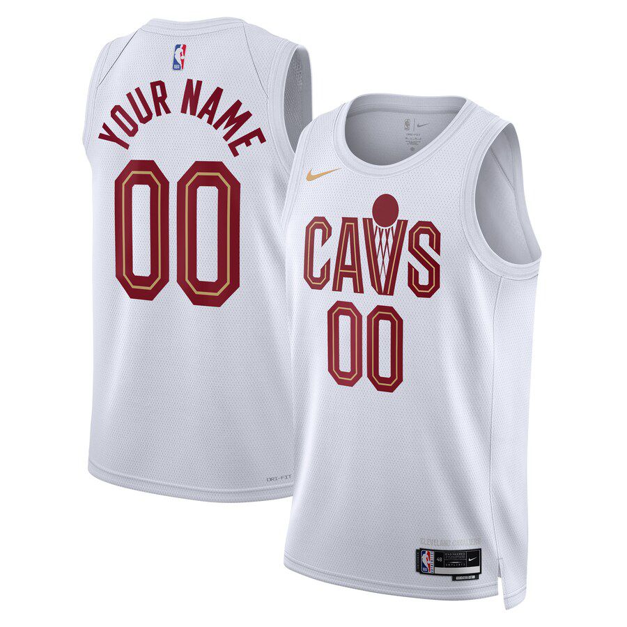 Men Cleveland Cavaliers Nike White Association Edition 2022-23 Swingman Custom NBA Jersey